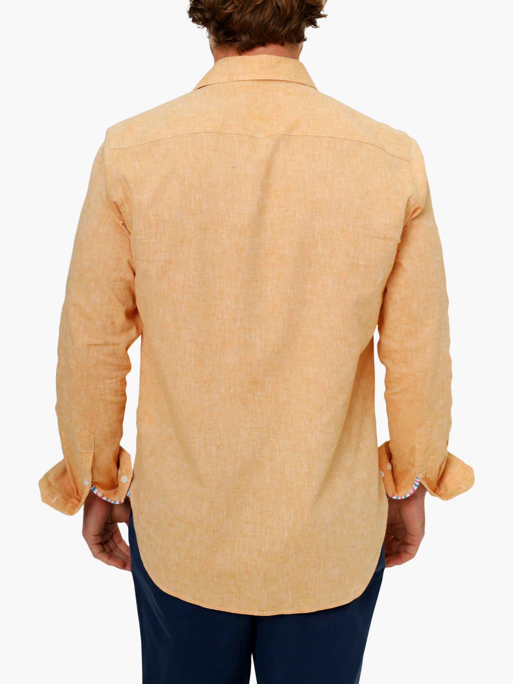 KOY Linen Blend Shirt, Tangerine, XXL