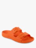 totes SOLBOUNCE Adjustable Buckle Slide Sandals, Tiger Lily Orange