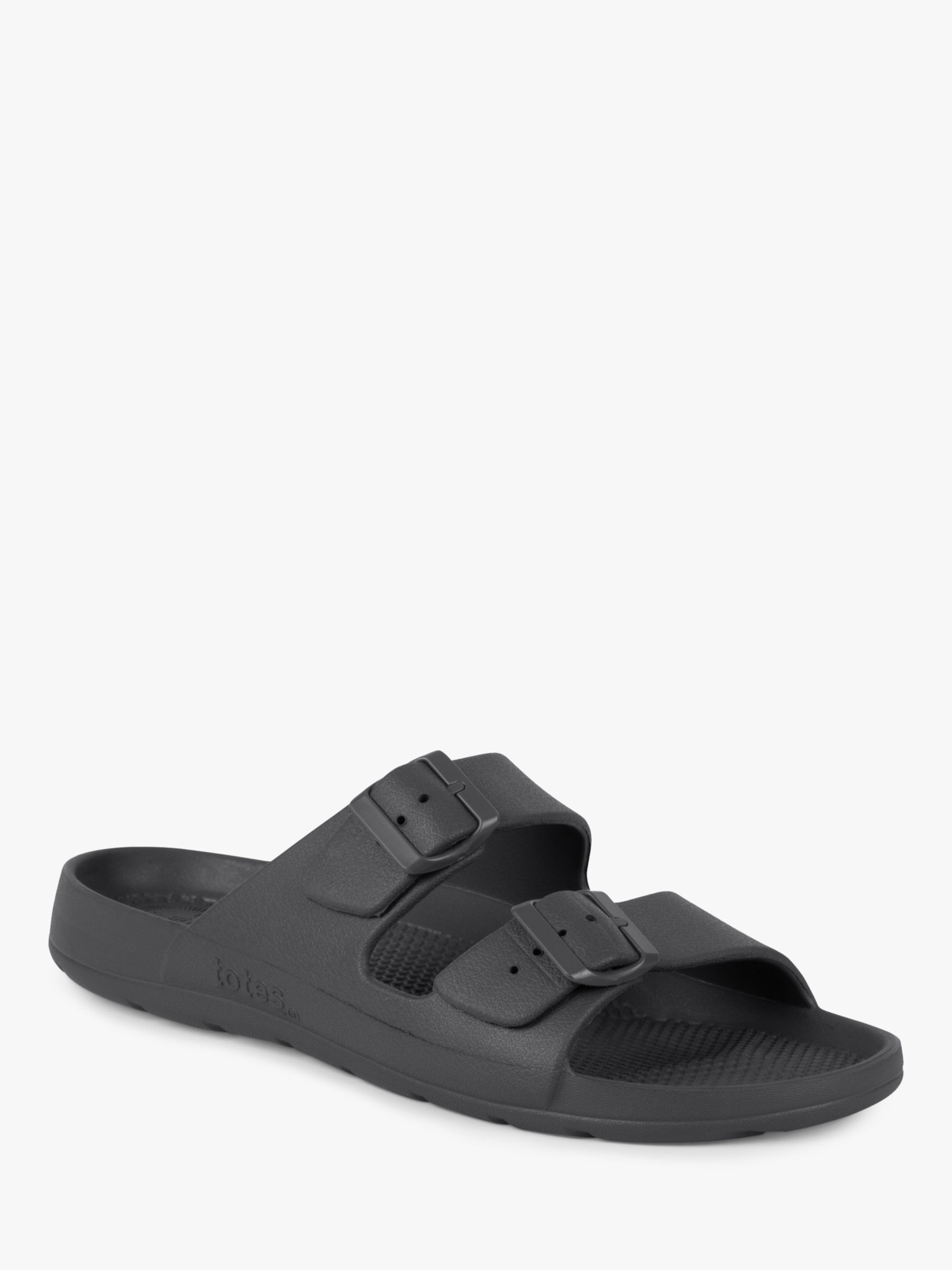totes SOLBOUNCE Adjustable Slider Sandals, Mineral Grey, 7