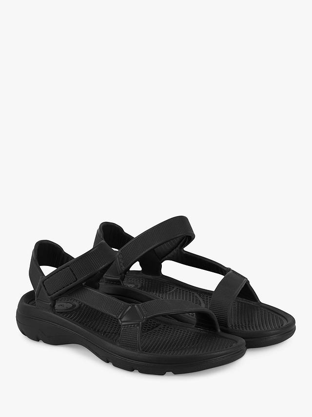 totes Ladies SOLBOUNCE Riley Adjustable Sport Sandals, Black