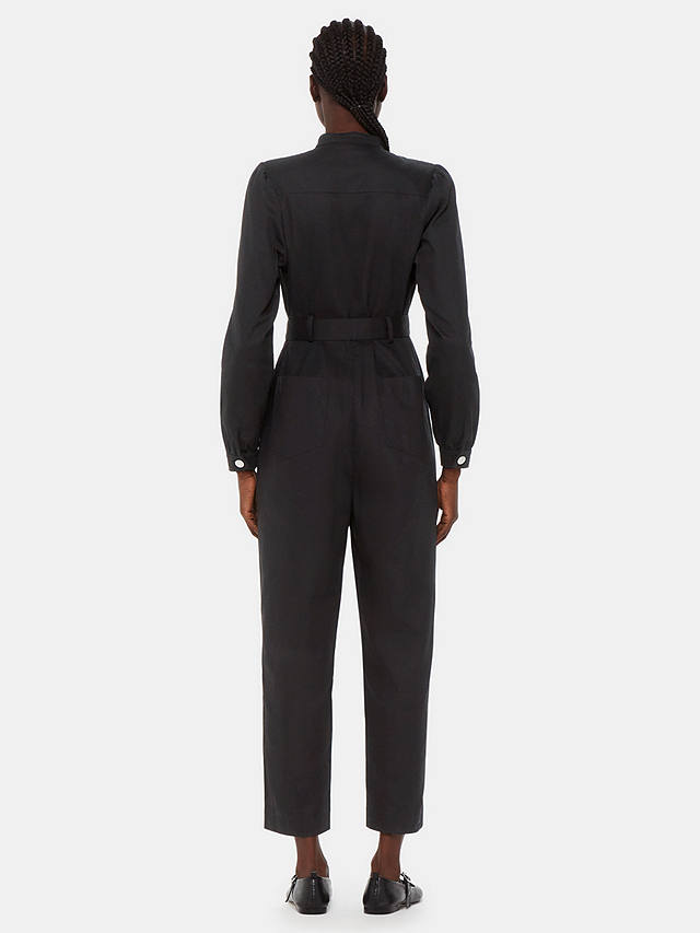 Whistles Petite Andrea Long Sleeve Jumpsuit, Black