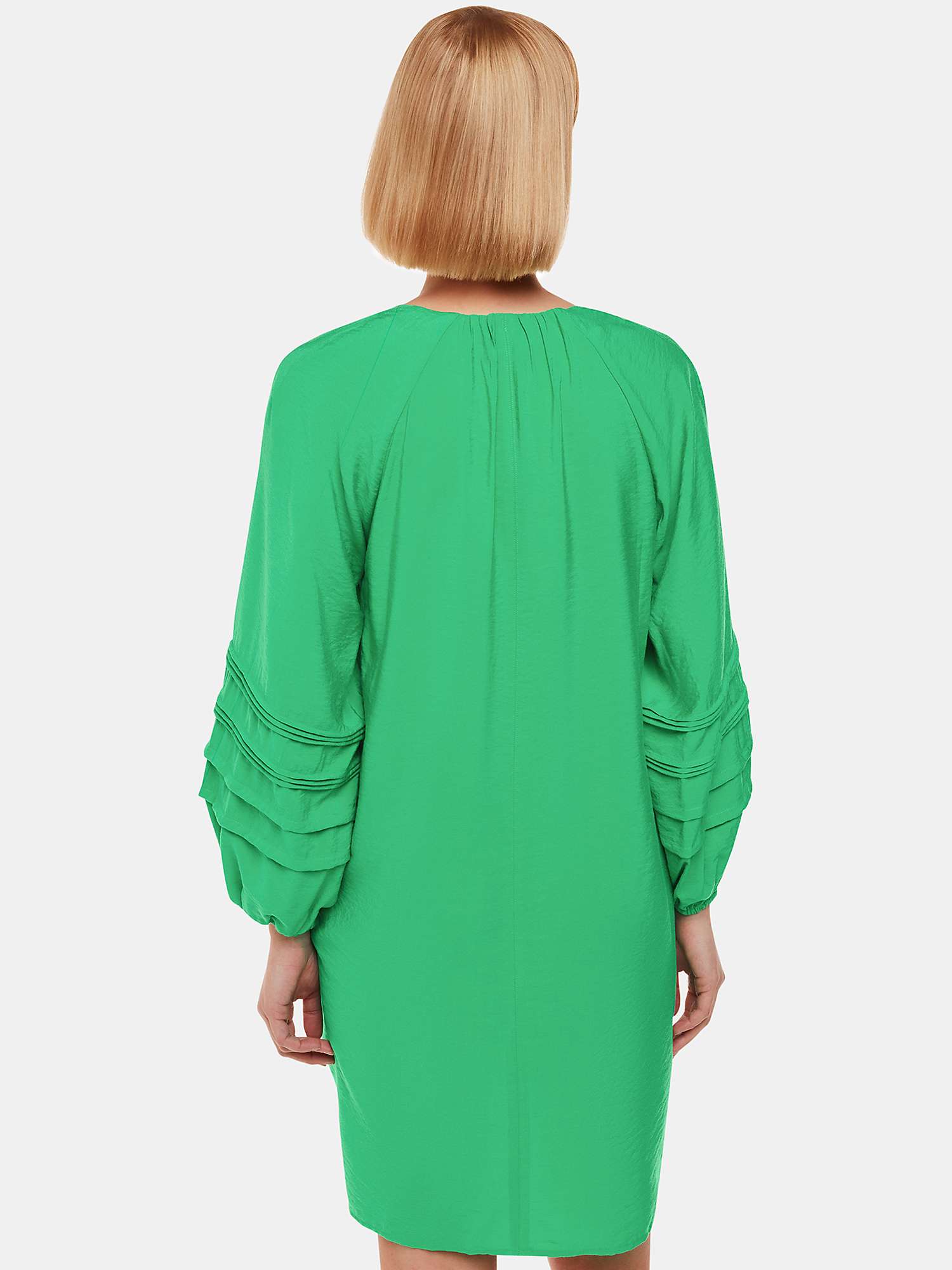 Buy Whistles Grace Ecovero V Neck Dress, Green Online at johnlewis.com