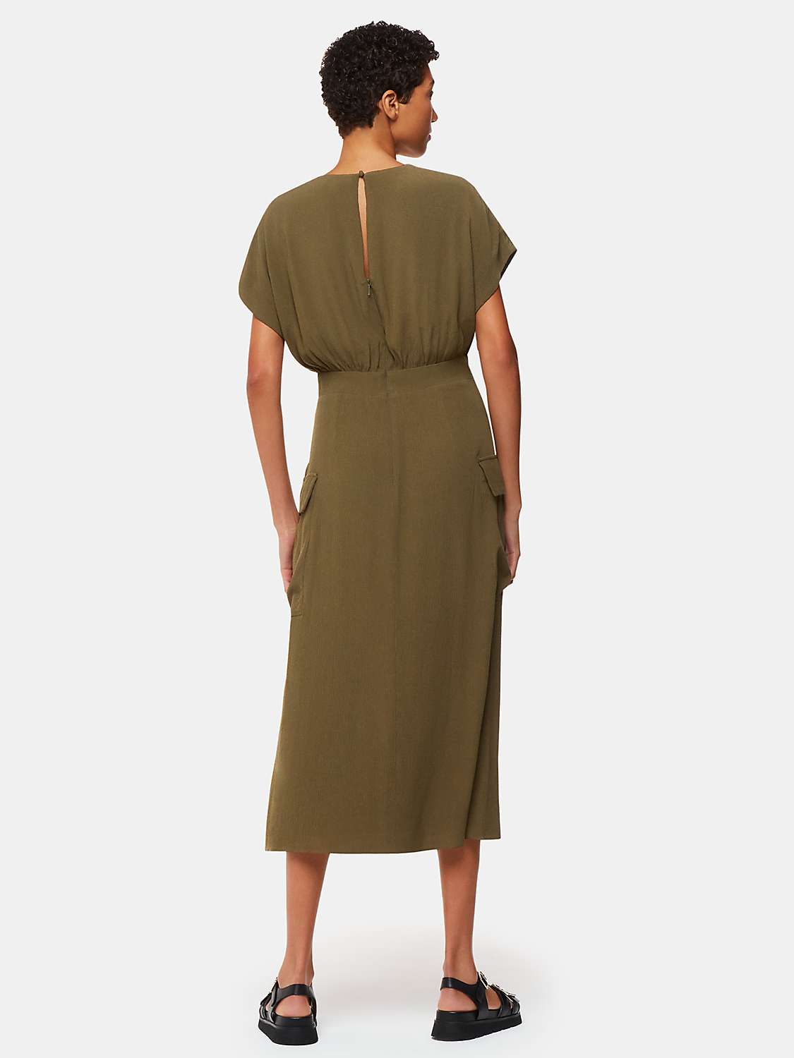 Buy Whistles Cargo Pocket Midi Dress, Khaki Online at johnlewis.com