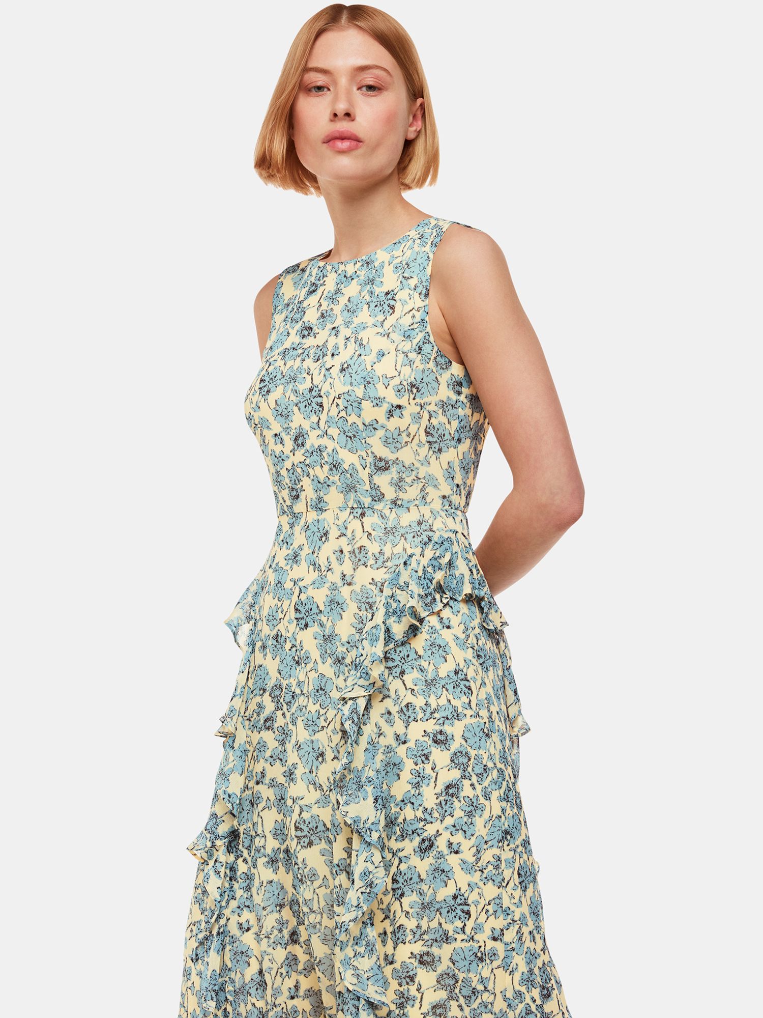 Buy Whistles Shaded Floral Nellie Maxi Dress, Blue/Multi Online at johnlewis.com