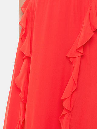 Whistles Nellie Frill Detail Midi Dress, Red