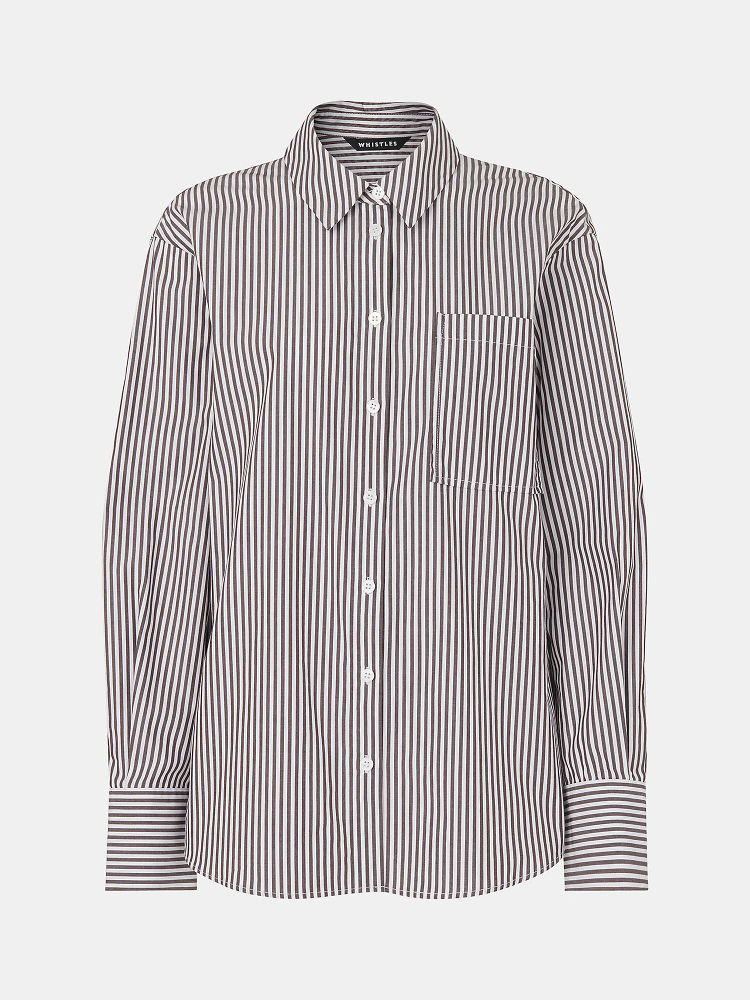 Buy Whistles Petite Striped Relaxed Fit Shirt, Black/White Online at johnlewis.com