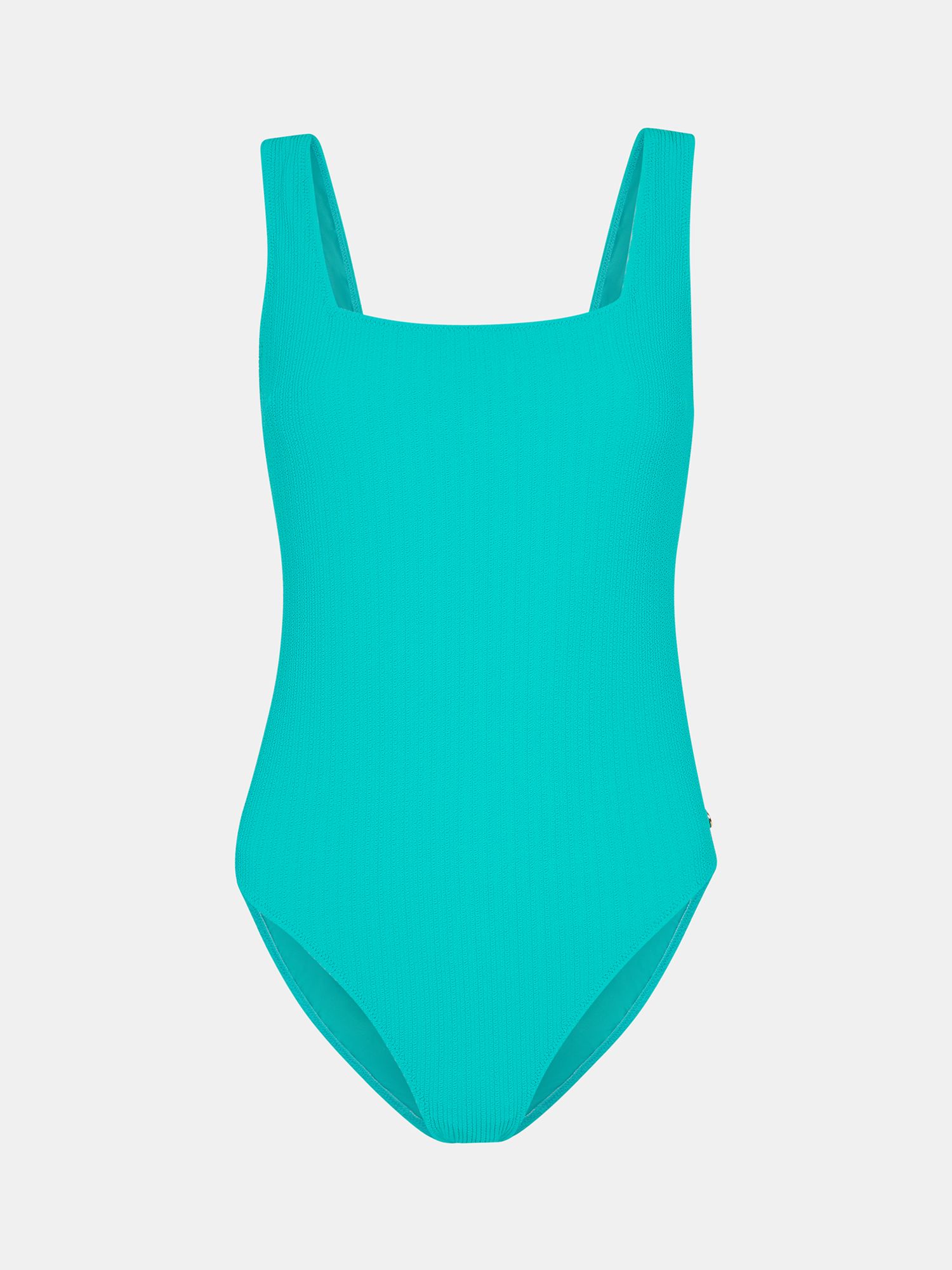 Whistles Textured Square Neck Swimsuit, Turquoise, 6
