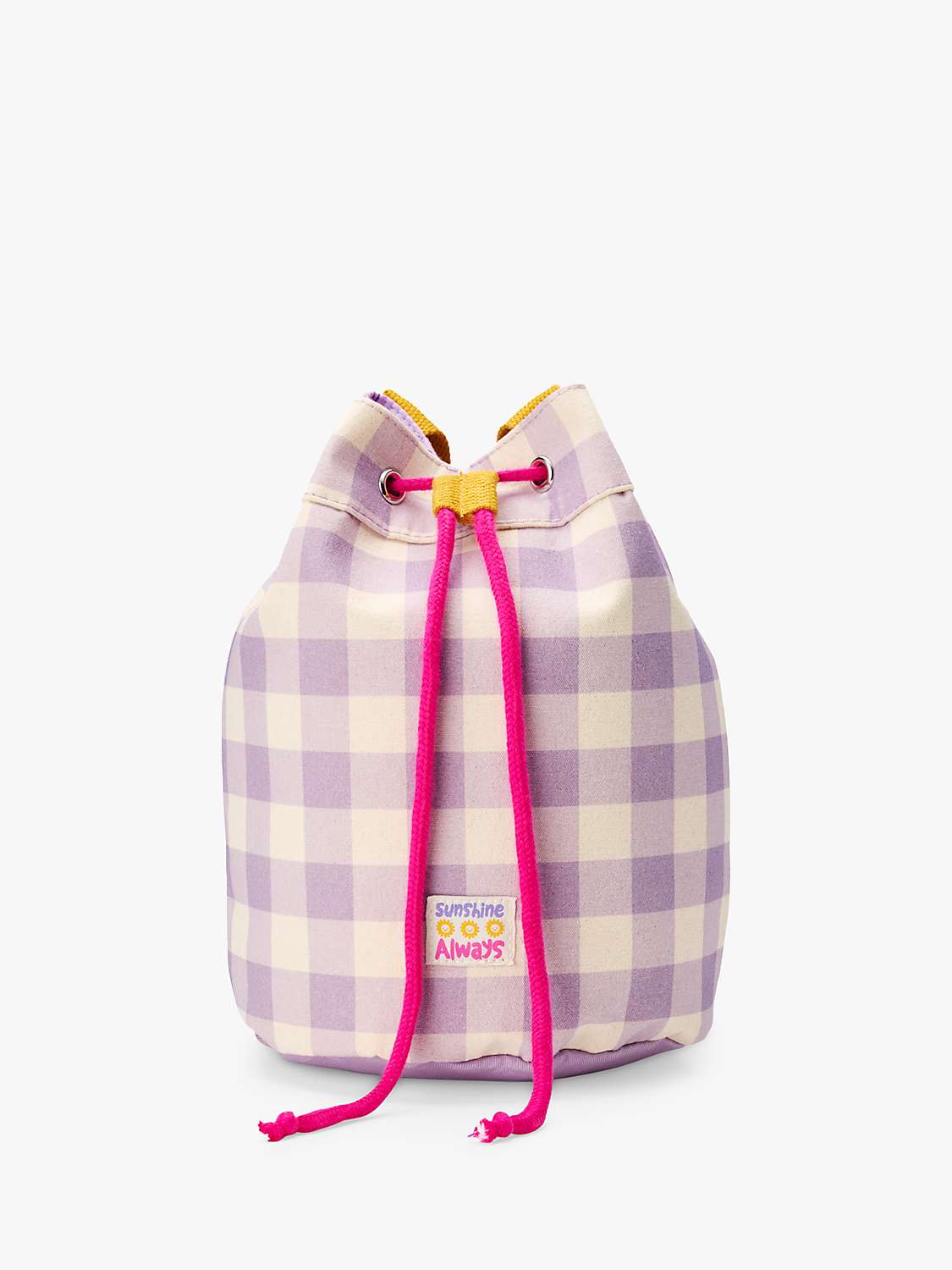 Buy Small Stuff Kids' Canvas Gingham Drawstring Duffle Bag, Lilac/Multi Online at johnlewis.com