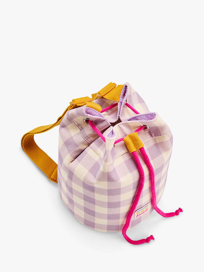 Buy Small Stuff Kids' Canvas Gingham Drawstring Duffle Bag, Lilac/Multi Online at johnlewis.com