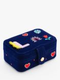 Stych Kids' Initial Fringe Embroidered Jewellery Box, Blue