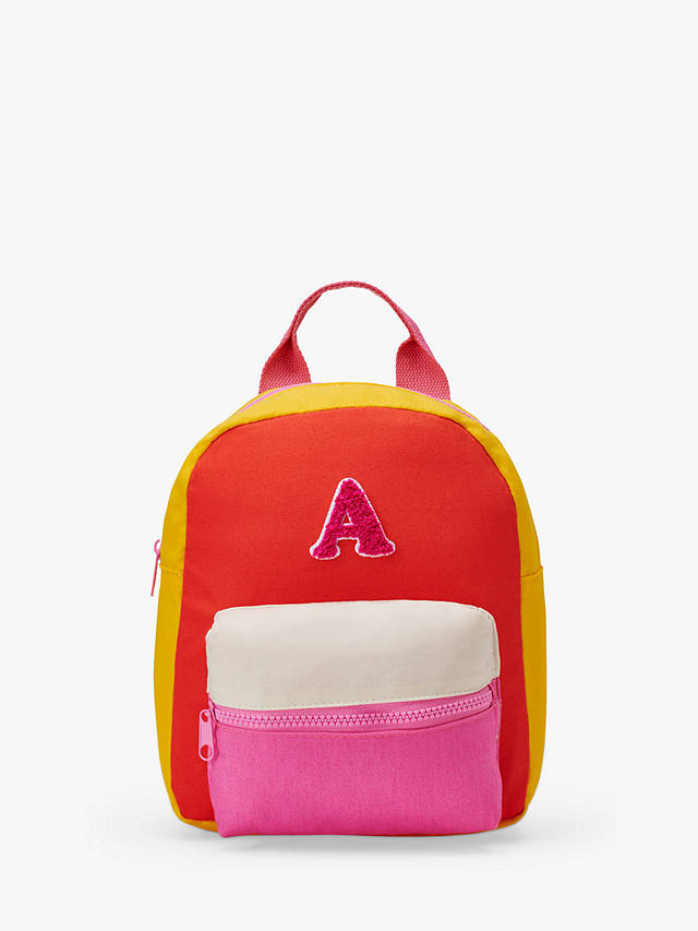 Small Stuff Kids' Initial Colour Block Backpack, Multi, A