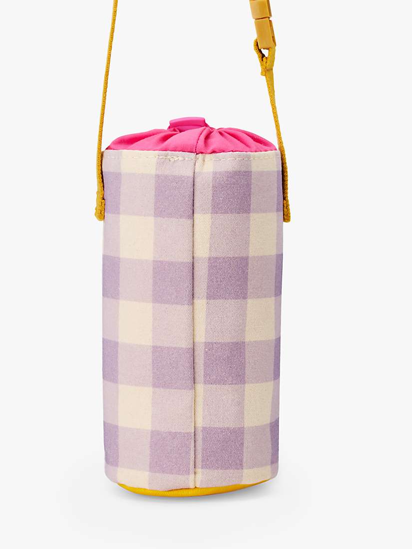 Buy Small Stuff Kids' Canvas Gingham Crossbody Water Bottle Holder, Lilac/Multi Online at johnlewis.com
