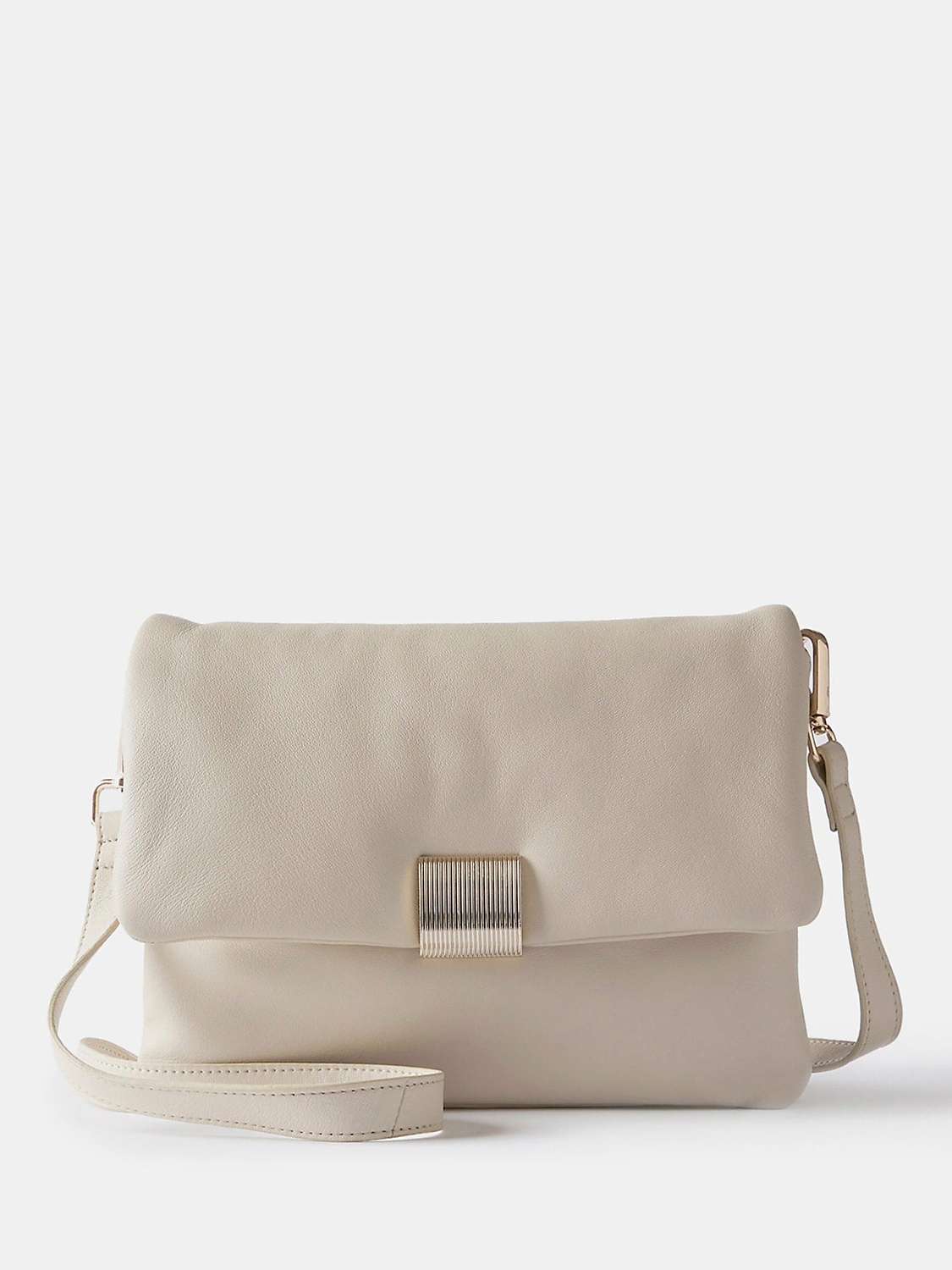 Buy Mint Velvet Leather Crossbody Bag, Natural Cream Online at johnlewis.com