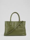 L.K.Bennett Lilita Leather Grainy Tote Bag, Green