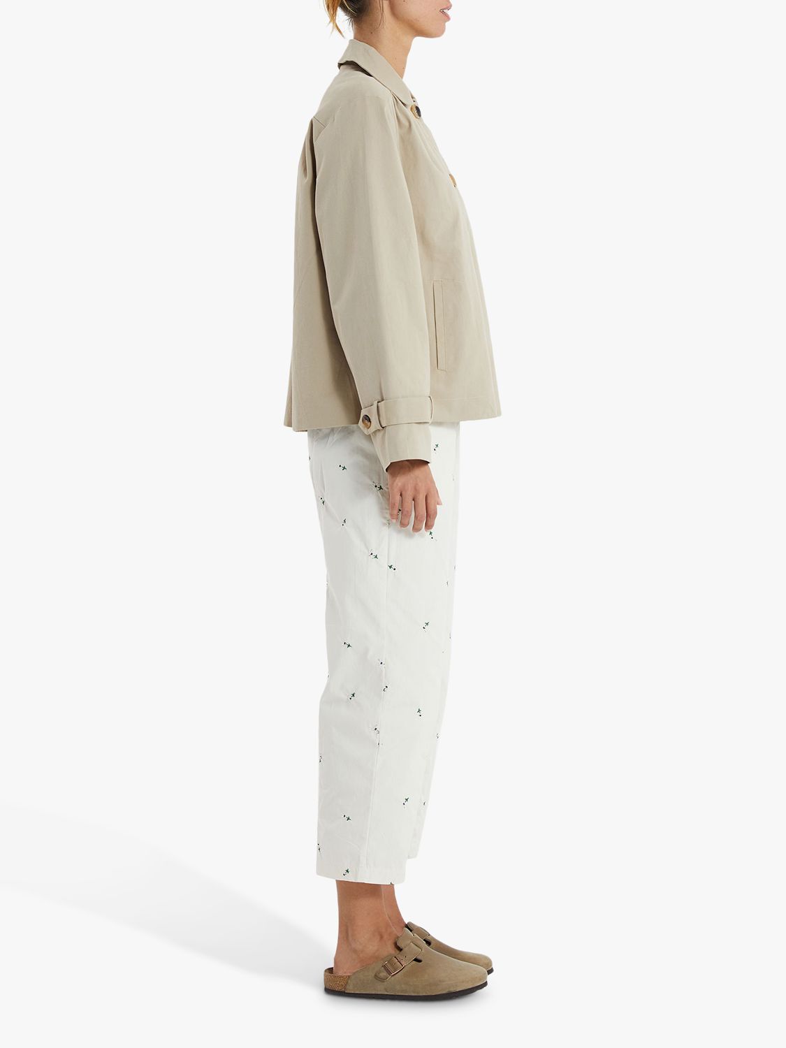 Buy Lollys Laundry Viola Cropped Trench Coat, Ecru Online at johnlewis.com