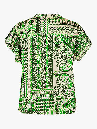 Lollys Laundry Isabel Abstract Print Top, Green/Multi