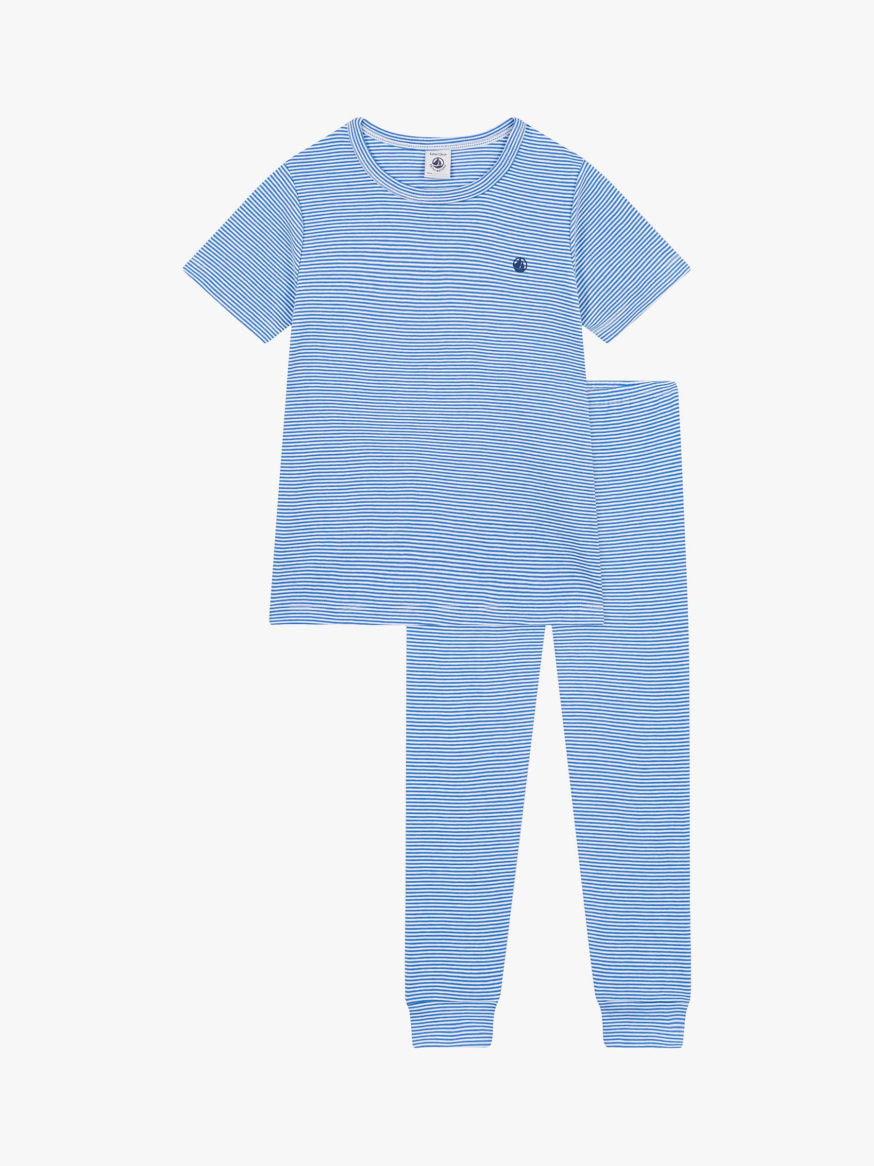 Buy Petit Bateau Kids' Stripy Pyjamas, Delphinium Online at johnlewis.com