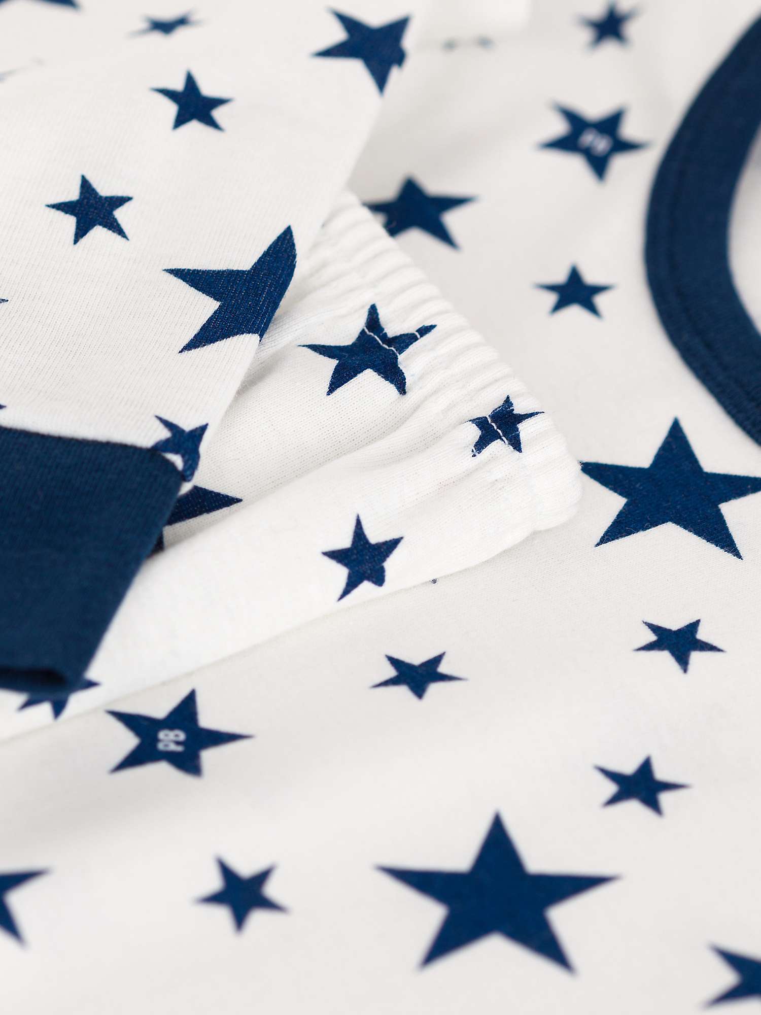 Buy Petit Bateau Kids' Star Print Pyjamas, Marshmallow/Blue Online at johnlewis.com