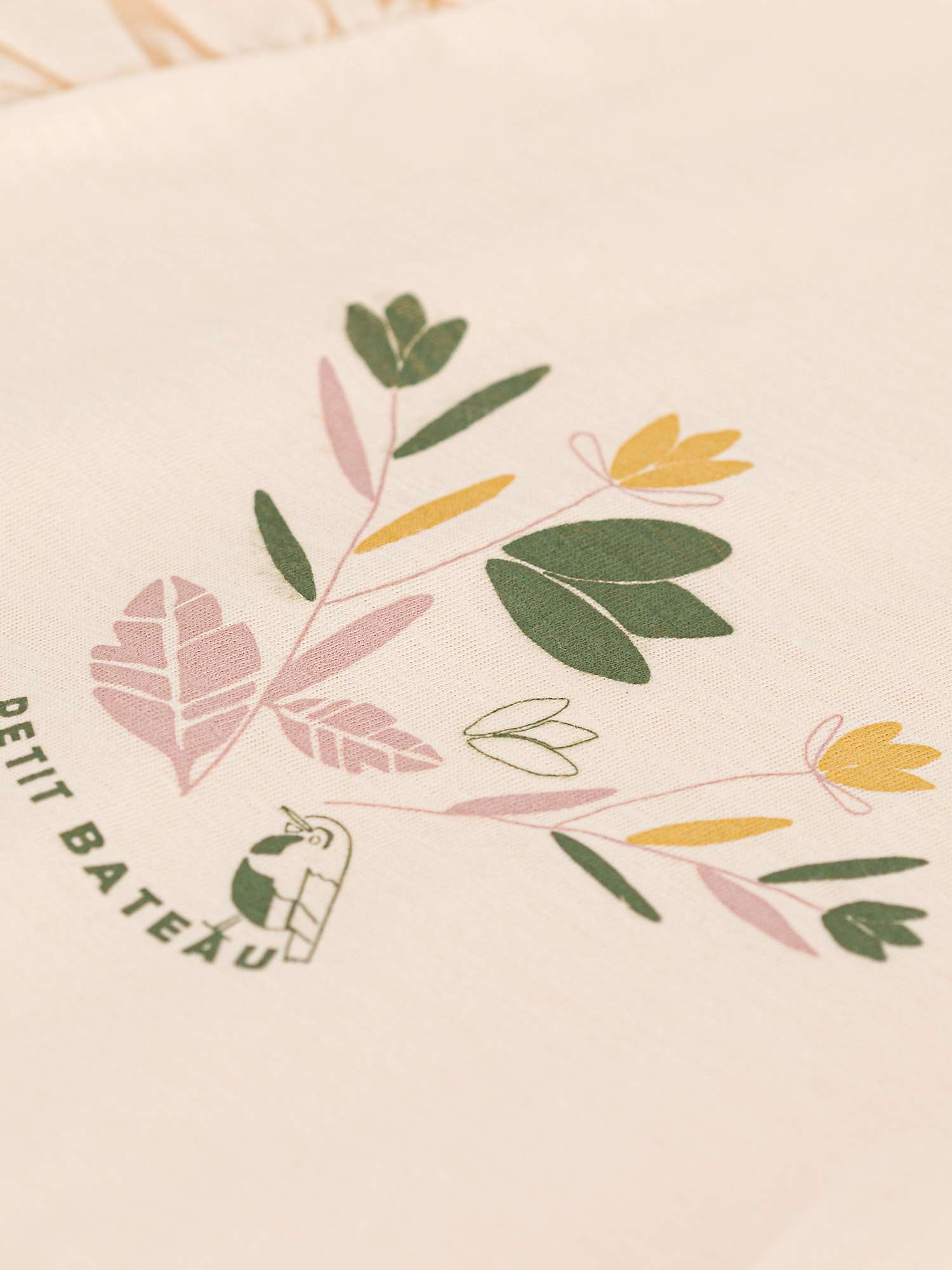 Buy Petit Bateau Kids' Floral Print Slub Frill Sleeve T-Shirt, Avalanche Online at johnlewis.com