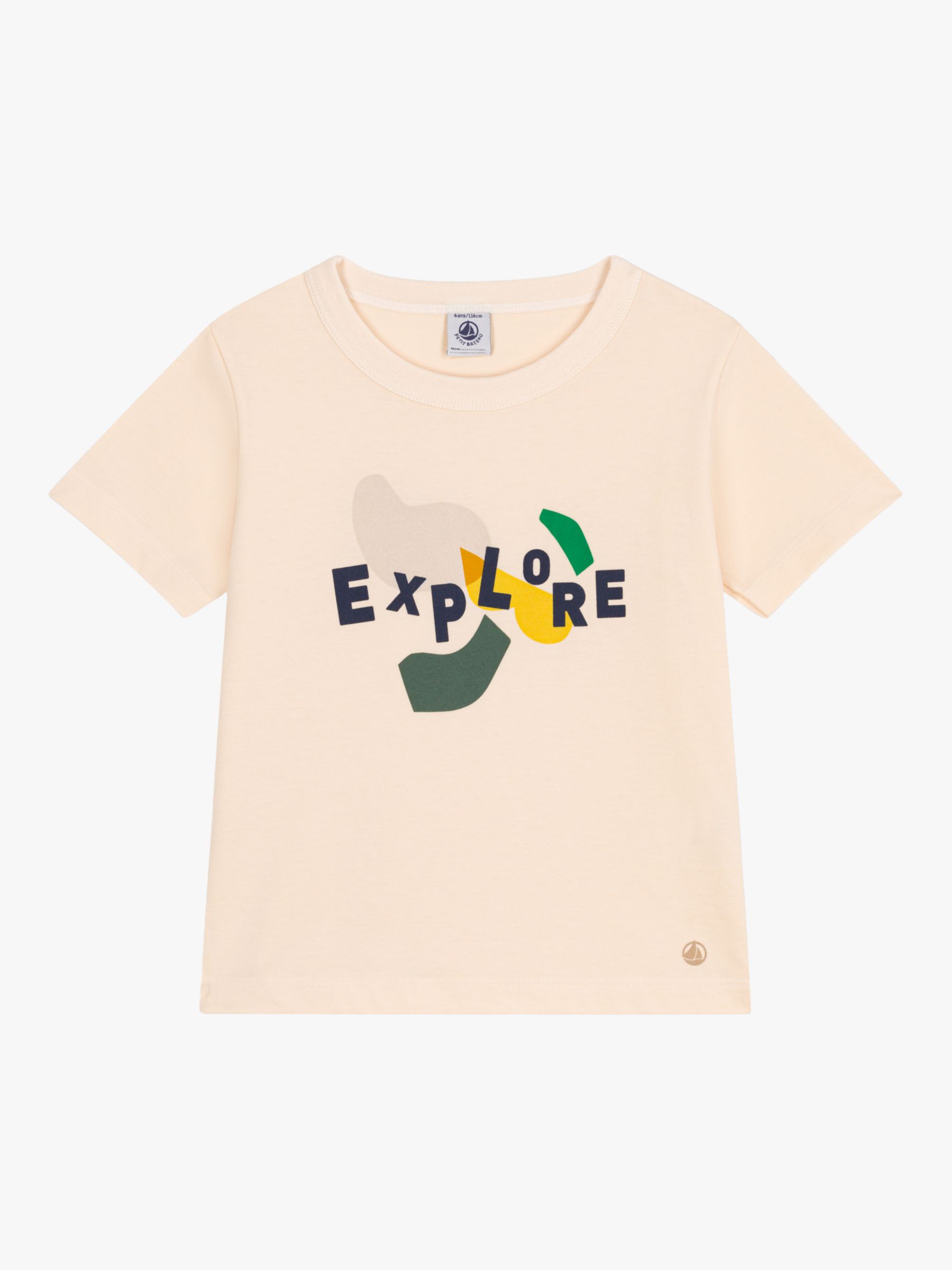 Petit Bateau Kids' Explore Print T-Shirt, Avalanche/Multi, 3Y