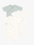 Petit Bateau Baby Turtle/Stripe Wrapover Short Sleeve Bodysuits, Pack of 3, Multi