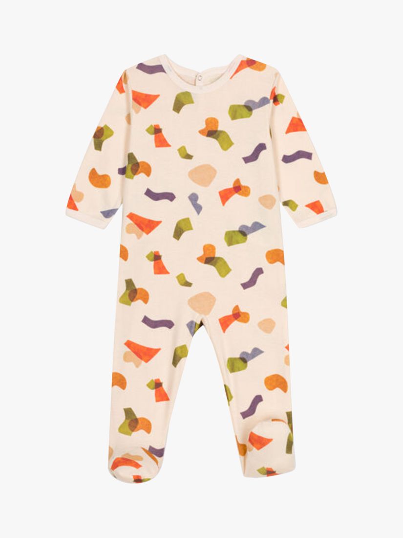 Petit Bateau Baby Abstract Print Sleepsuit, Multi, 3M