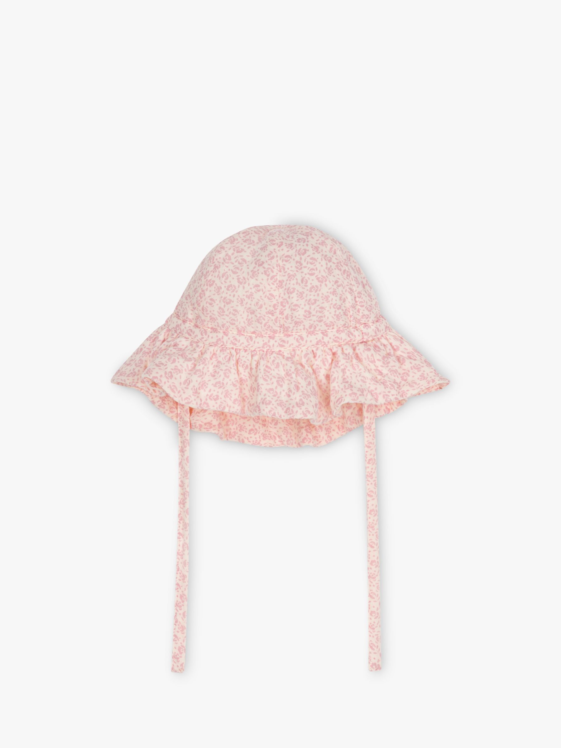 Petit Bateau Baby Floral Print Cotton Gauze Sun Hat, Avalanche/Saline, 24M
