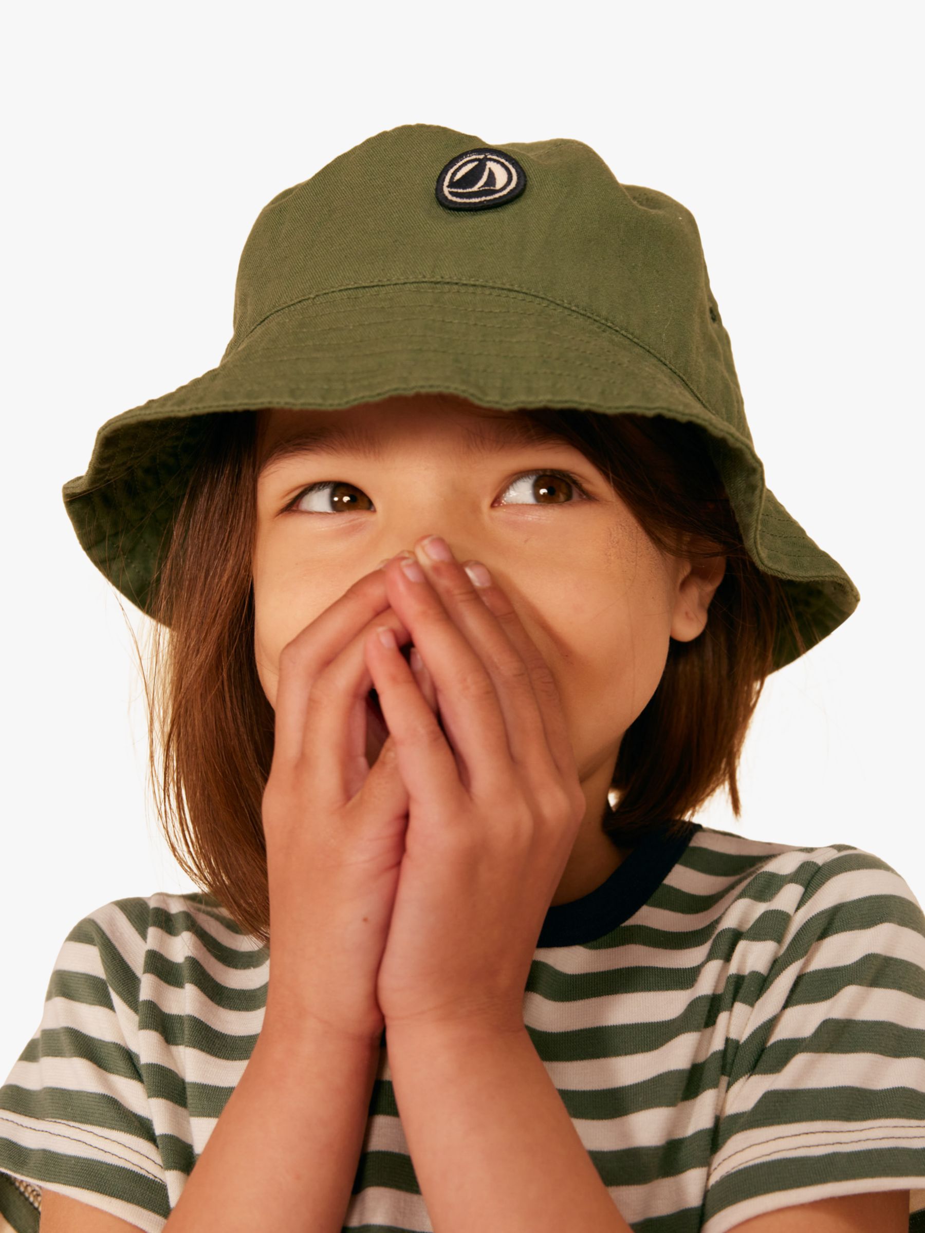 Petit Bateau Kids' Logo Solid Bucket Hat, Croco, 6-8 years