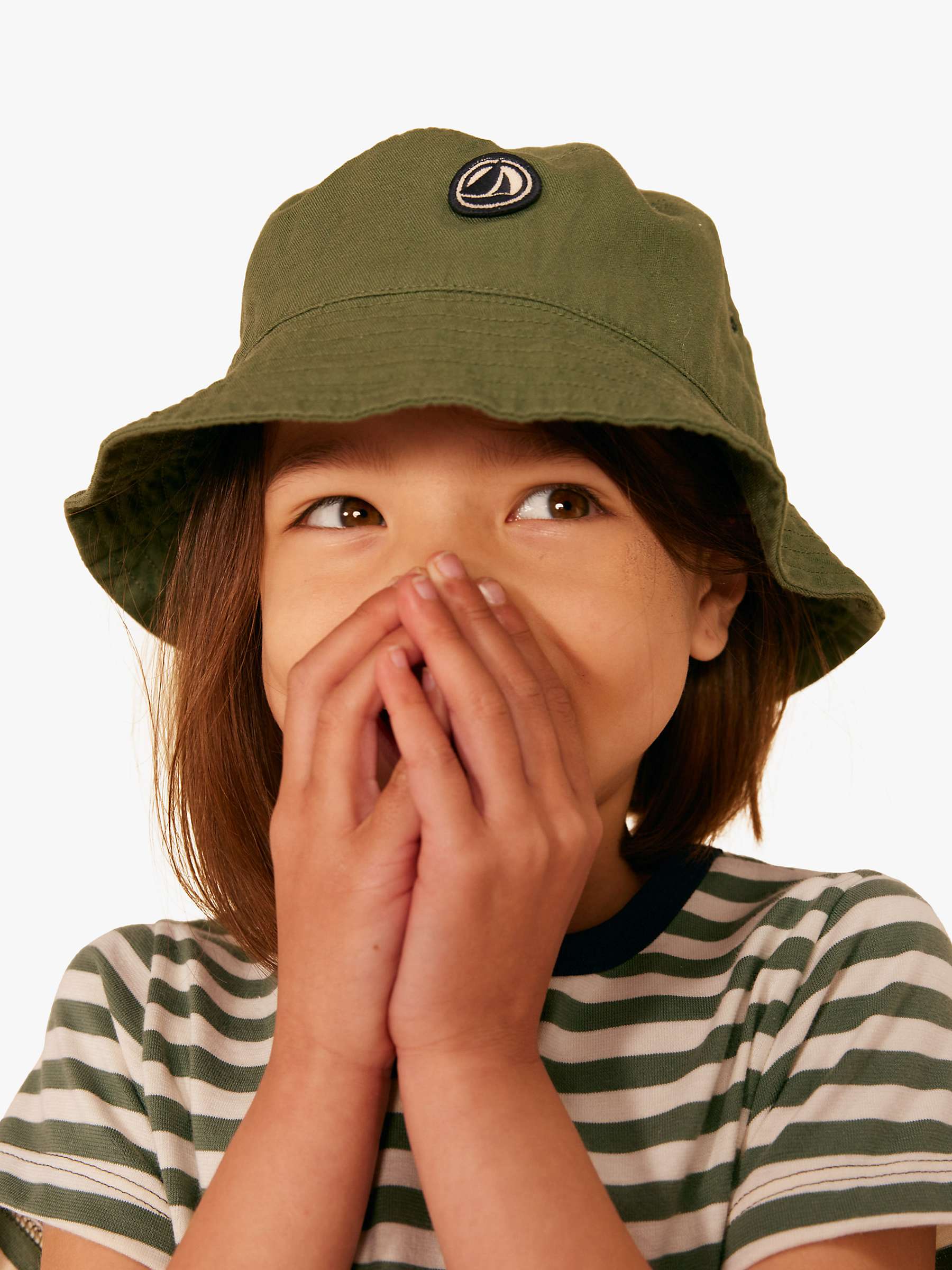 Buy Petit Bateau Kids' Logo Solid Bucket Hat Online at johnlewis.com