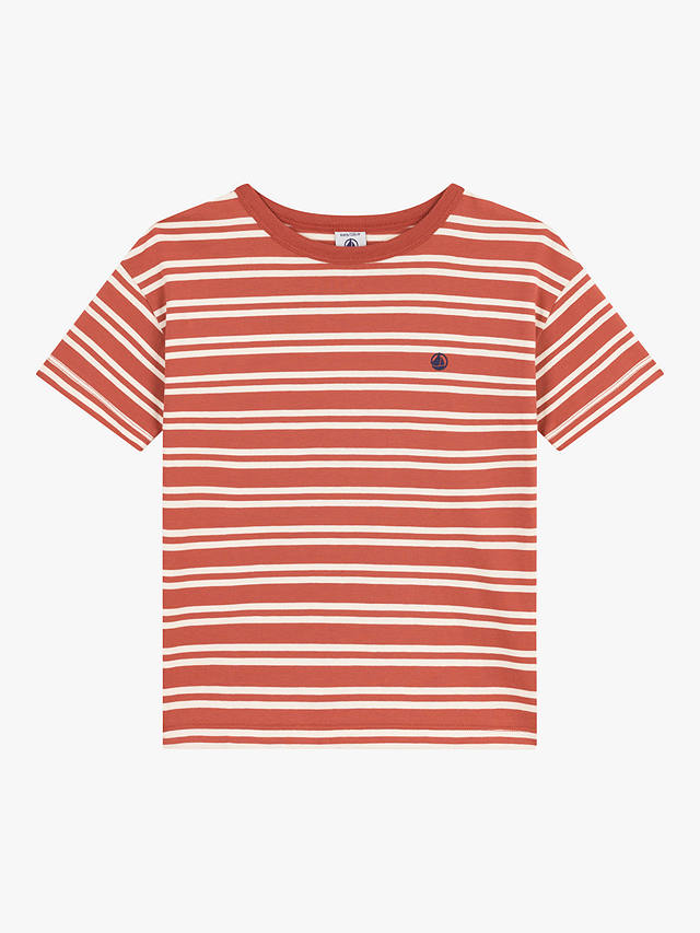 Petit Bateau Kids' Stripe T-Shirt, Fameux/Avalanche