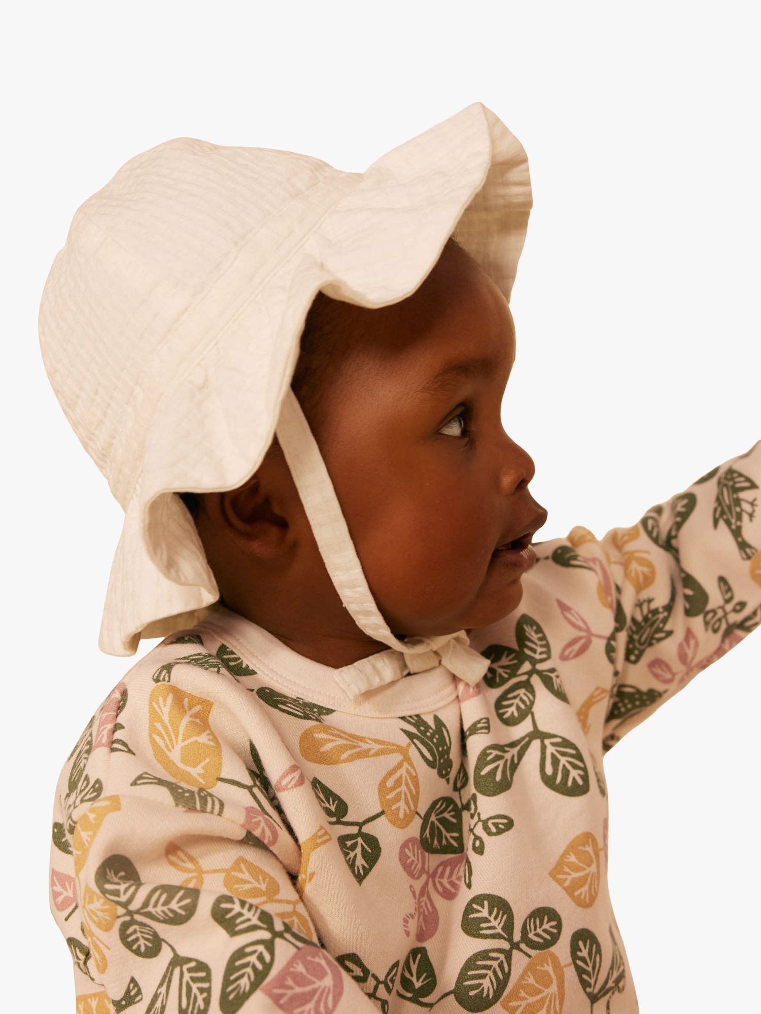 Petit Bateau Baby Textured Floppy Hat, Marshmallow, 12-18M
