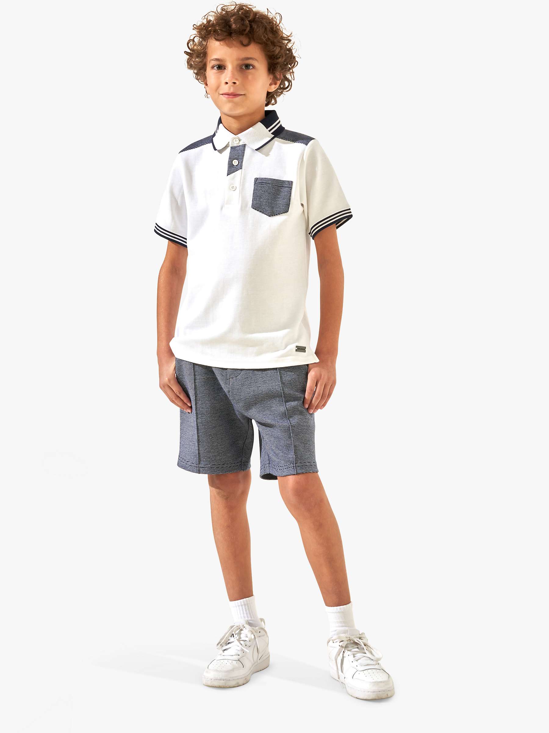 Buy Angel & Rocket Kids' Dawsom Textured Smart Shorts, Navy Online at johnlewis.com