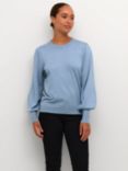 KAFFE Lizza Round Neck Light Knit Jumper, Faded Denim