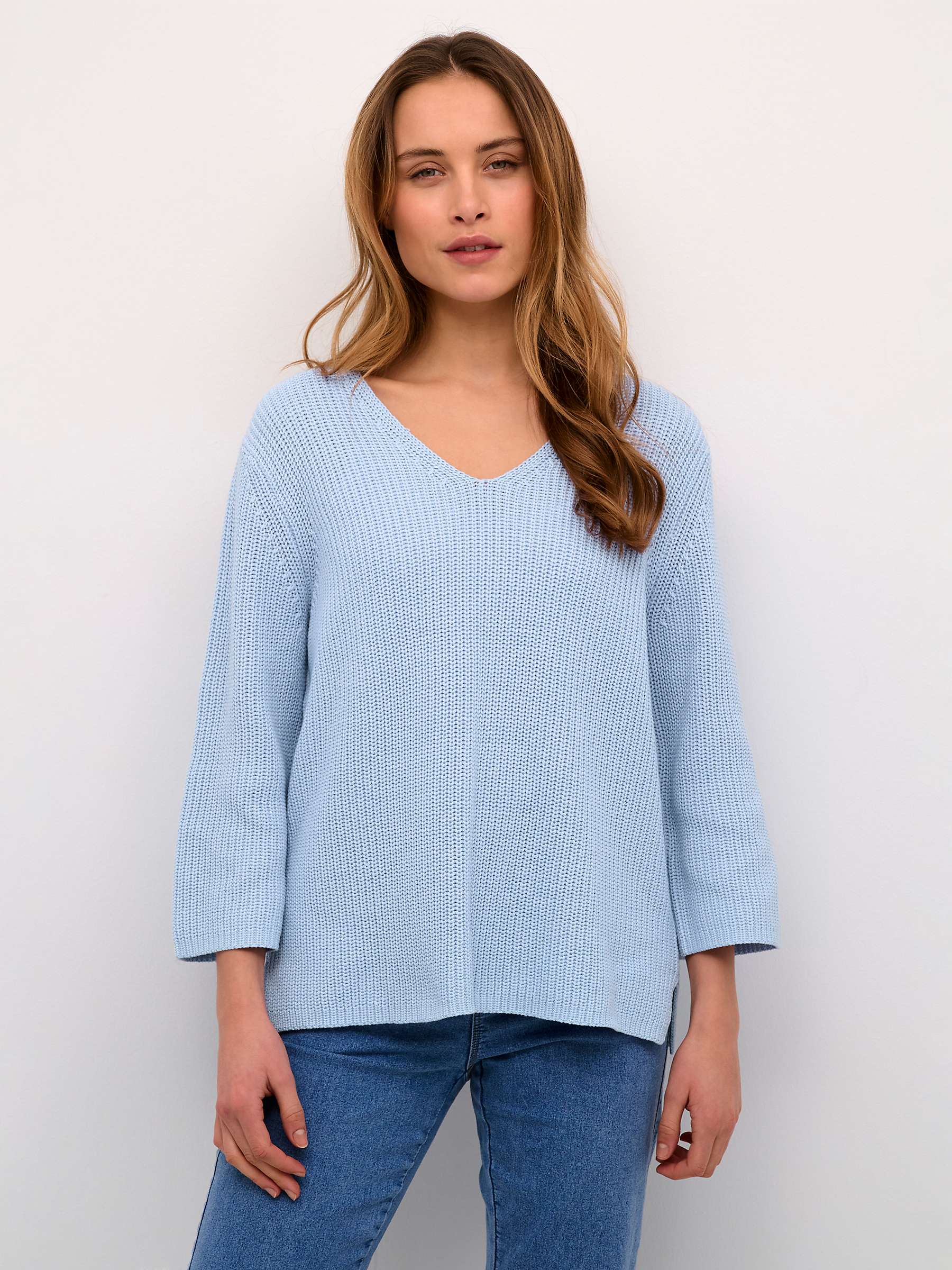 Buy KAFFE Merian Knitted V-Neck Jumper Online at johnlewis.com