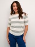 KAFFE Lizza Short Sleeve Striped Knitted Top