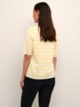 KAFFE Lizza Striped Knitted Top, Mellow Yellow/Turtle