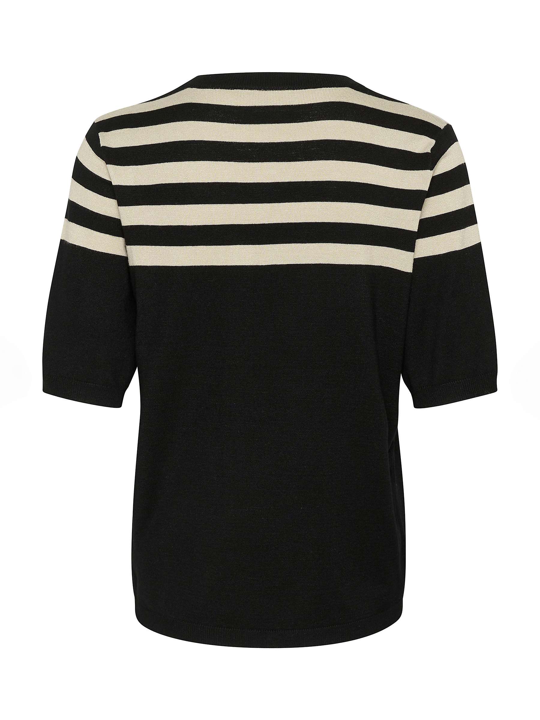 Buy KAFFE Milo Short Sleeve Knit Top, Black/Feather Online at johnlewis.com