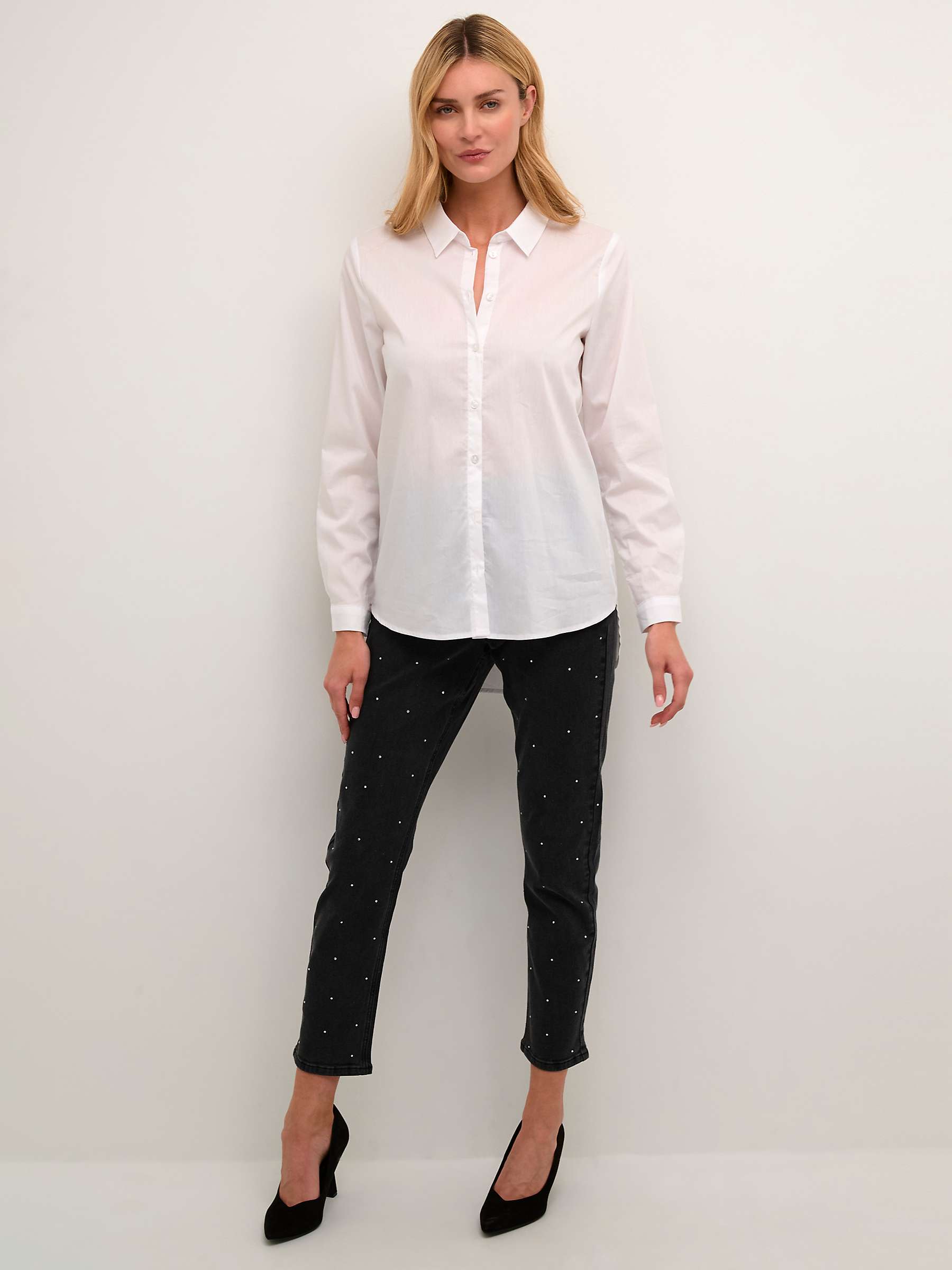Buy KAFFE Nicole Shirt, Optical White Online at johnlewis.com