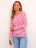 KAFFE Liddy Stripe Long Sleeve T-Shirt, Multi