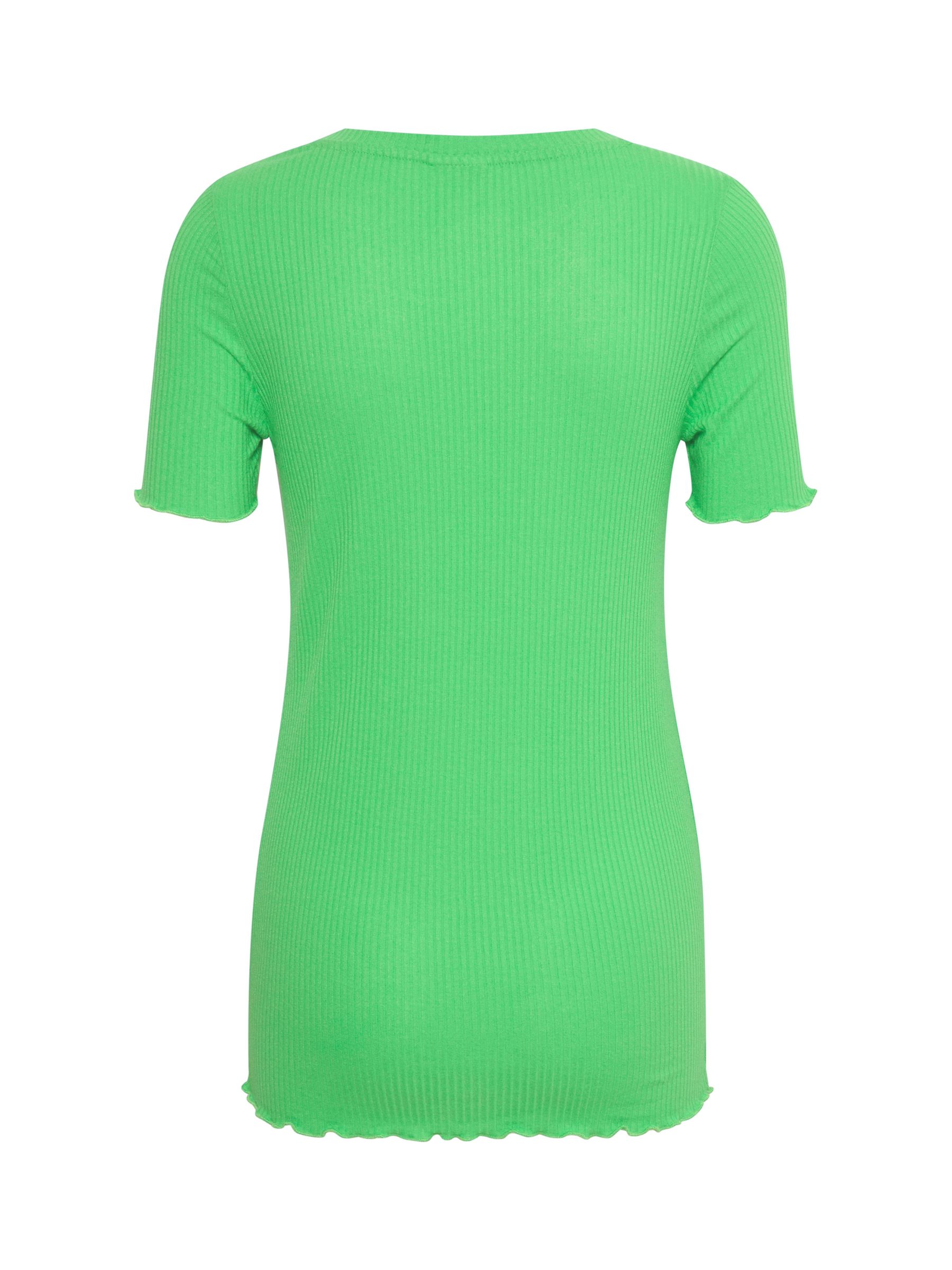 Buy KAFFE Drew Rib Jersey T-Shirt, Poison Green Online at johnlewis.com