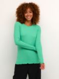 KAFFE Drew Long Sleeve T-Shirt, Gumdrop Green, Gumdrop Green