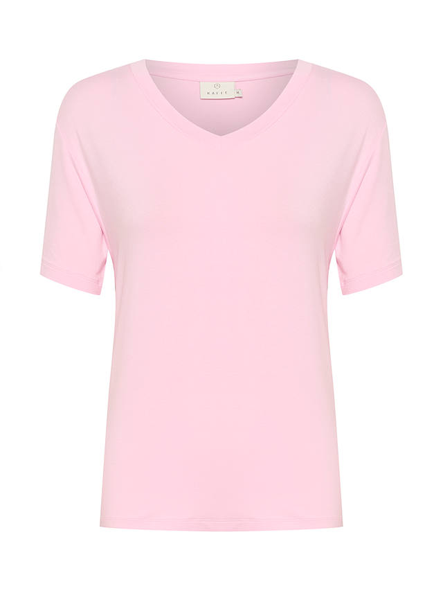 KAFFE Frida V-Neck T-Shirt, Pink Mist