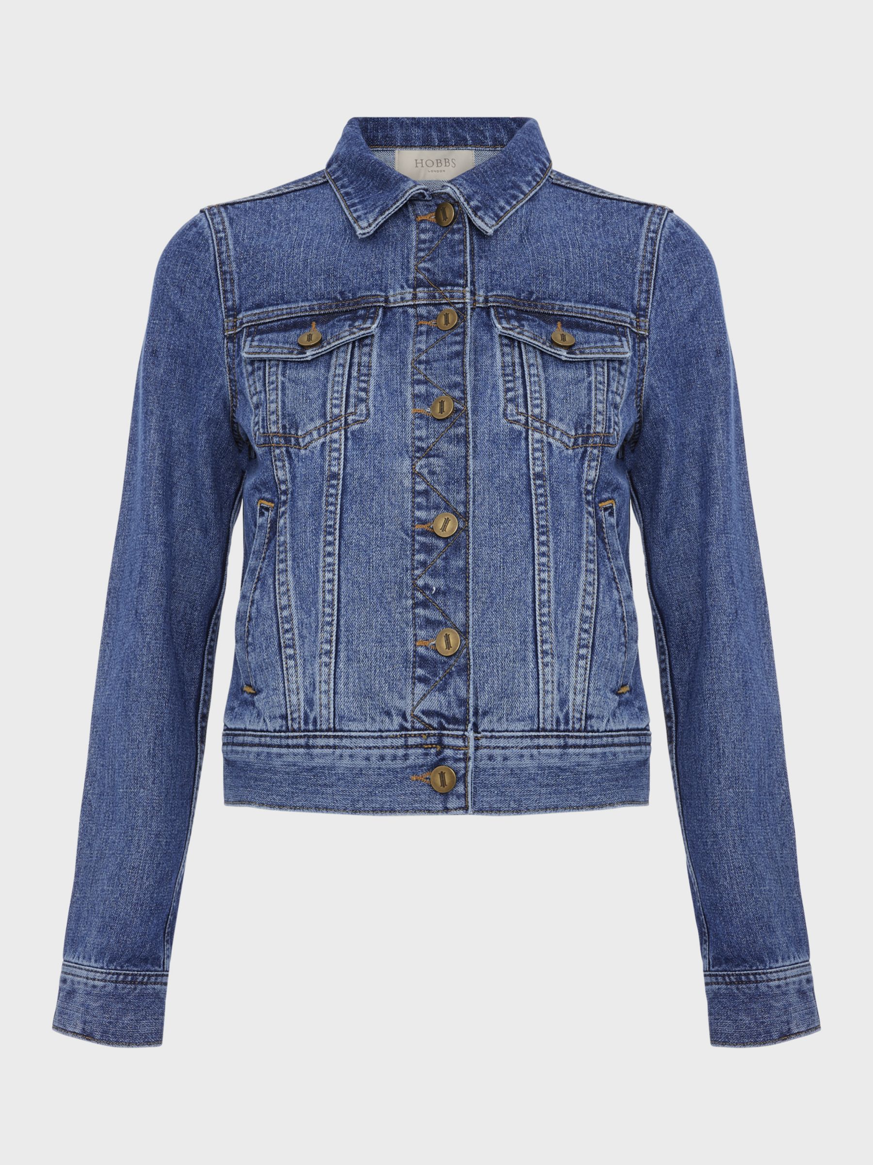 Hobbs Mariam Denim Jacket, Mid Wash