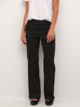 KAFFE Lea Flared Chino Trousers, Deep Black