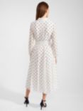 Hobbs Petite Lucilla Midi Dress, Ivory/Navy, Ivory/Navy