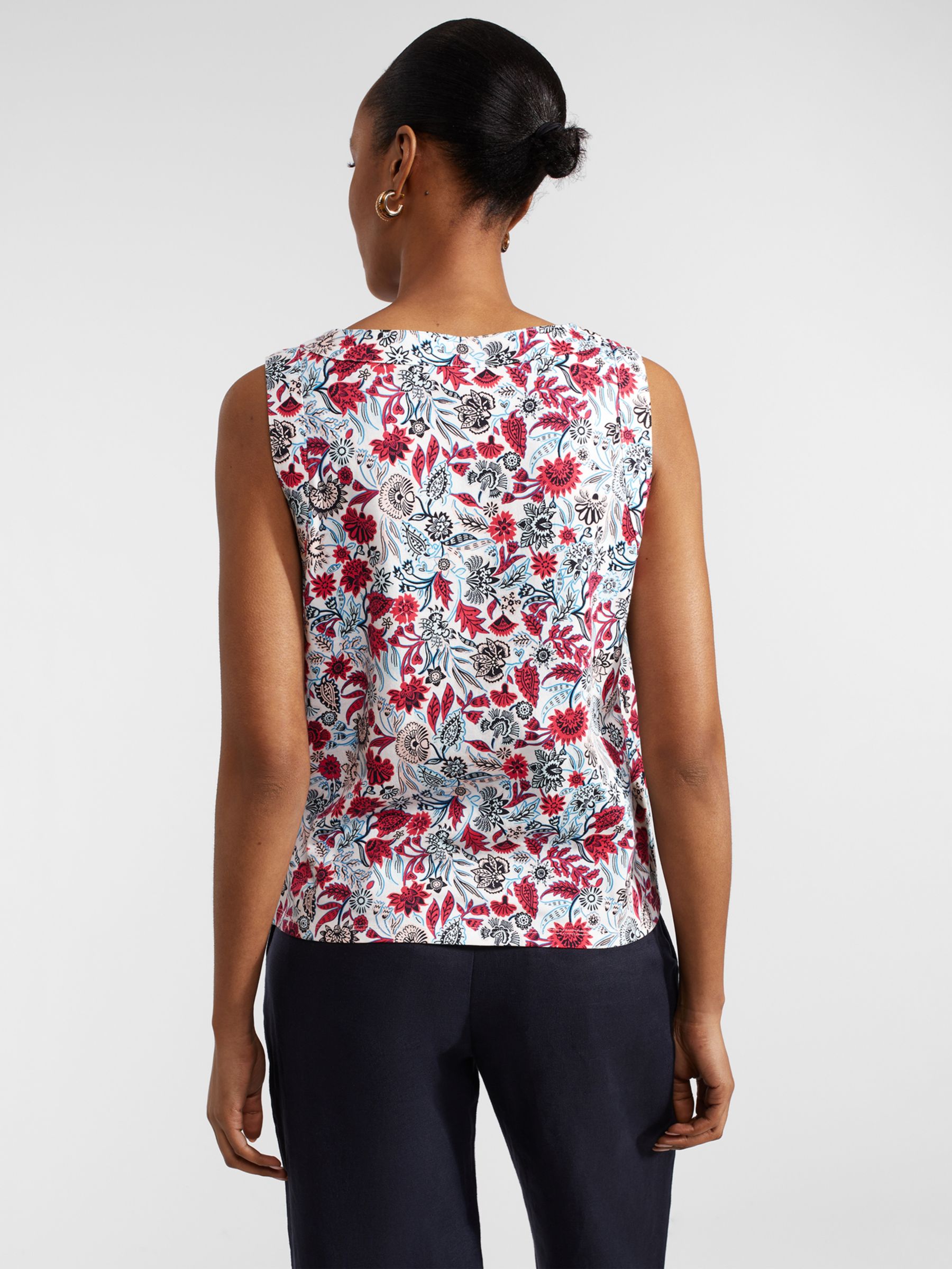 Buy Hobbs Maddy Floral Print Sleeveless Top, White/Multi Online at johnlewis.com