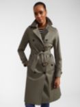 Hobbs Petite Lisa Trench Coat, Olive Green