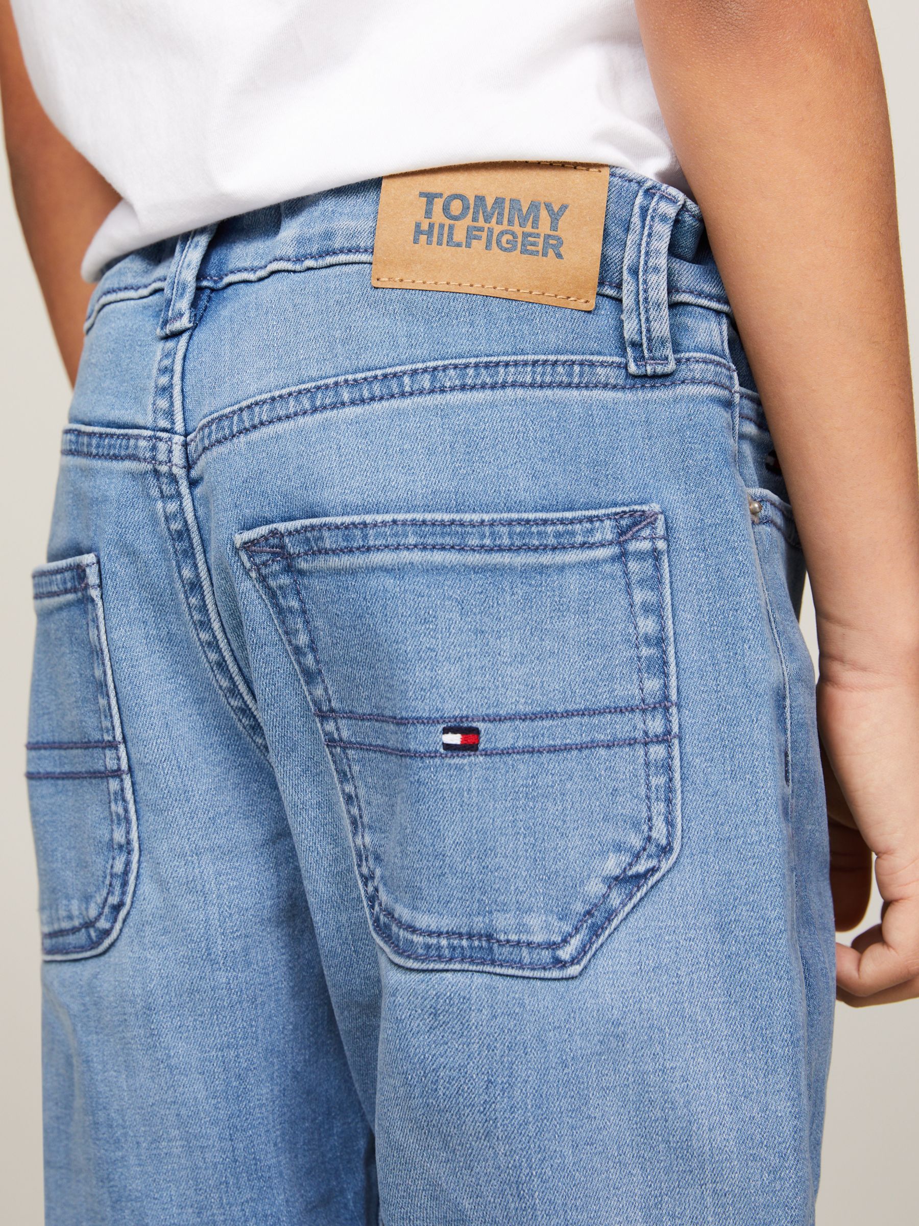 Buy Tommy Hilfiger Kids' Modern Straight Jeans, Denim Maldive Mid Online at johnlewis.com