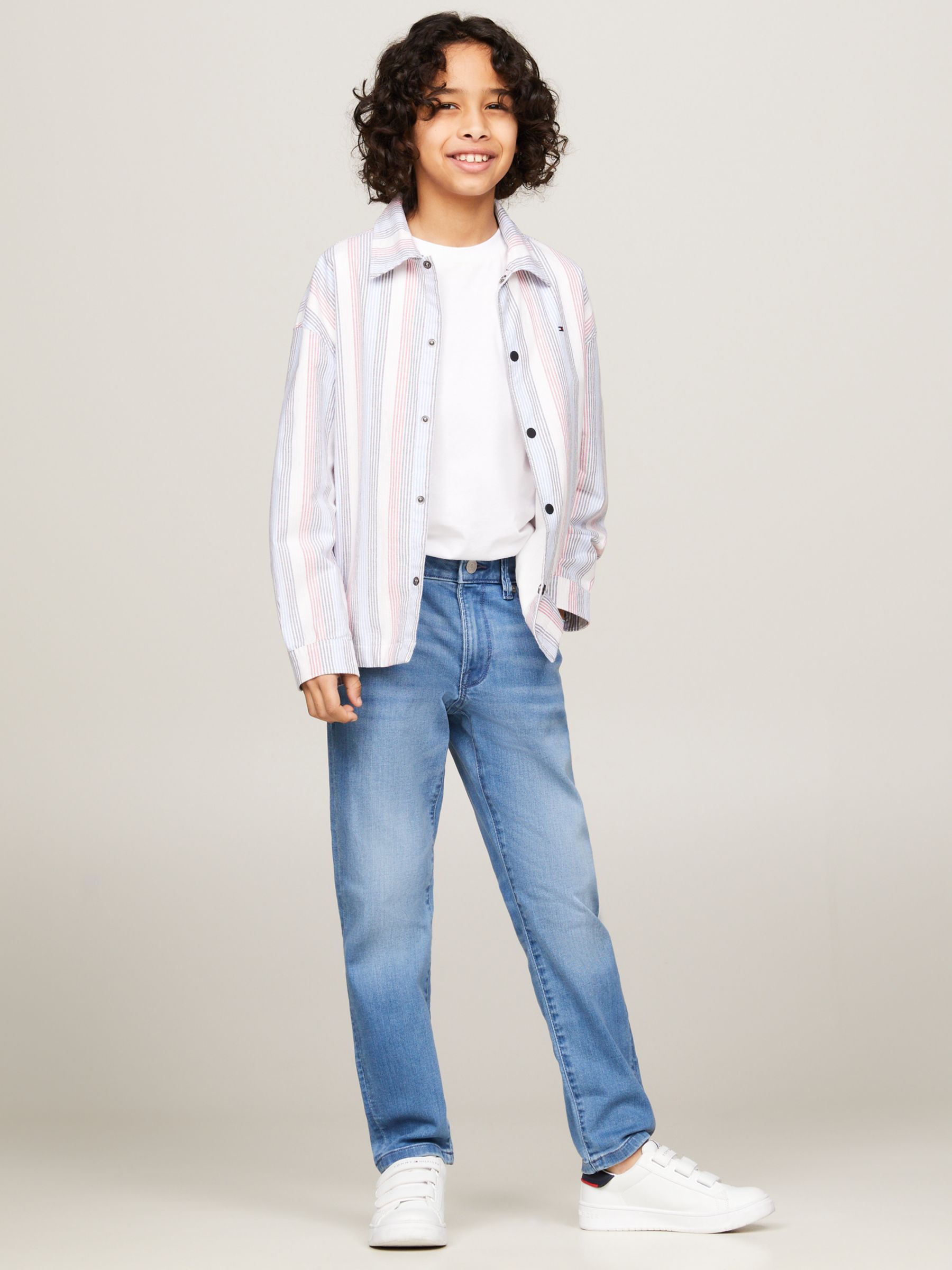Buy Tommy Hilfiger Kids' Modern Straight Jeans, Denim Maldive Mid Online at johnlewis.com