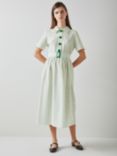 L.K.Bennett Bextor Stripe Shirt Dress, Cream/Green